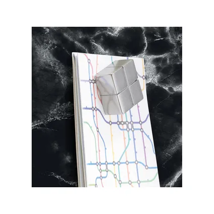 Tableau magnétique en verre Sigel Artverum 910x460x15mm design marbre noir avec 3 aimants 8