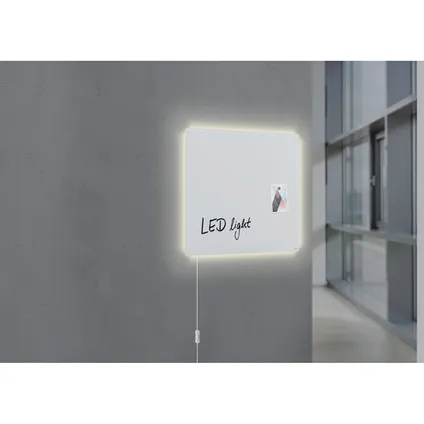 Sigel glasmagneetbord Artverum ledverlichtingverlichting 480x480x15mm super wit met 3 magneten  2