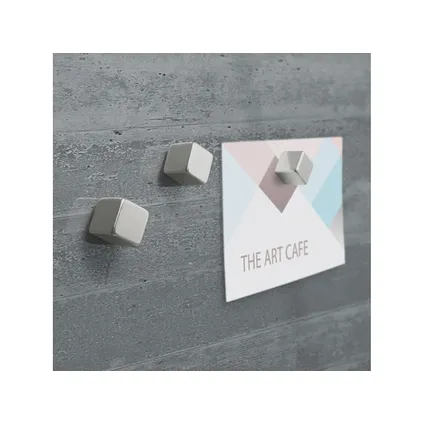 Sigel glasmagneetbord Artverum ledverlichtingverlichting 480x480x15mm beton design met 3 magneten  5