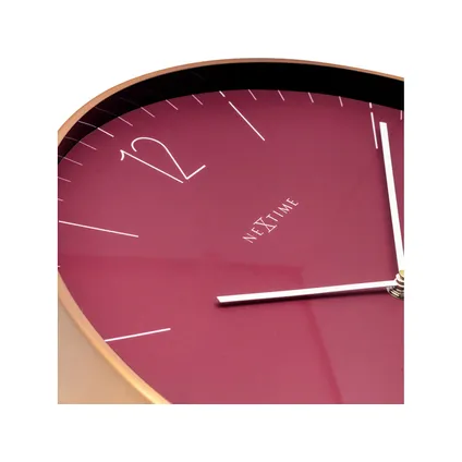 Horloge murale Nextime Essentiel ø40cm métal/verre rouge 4