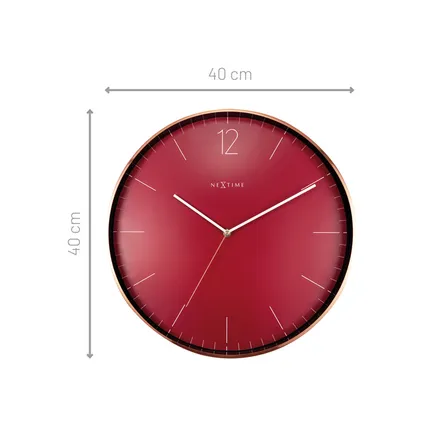 Horloge murale Nextime Essentiel ø40cm métal/verre rouge 6