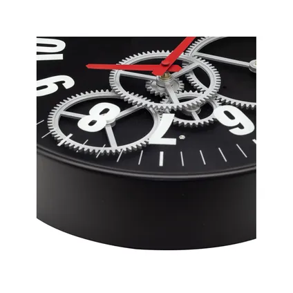 Horloge murale Nextime Gear Clock ø36cm métal/verre blanc noir 4