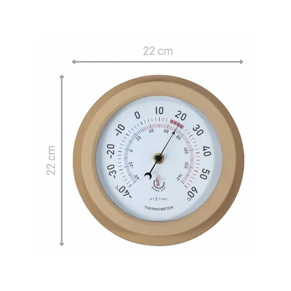 Nextime buitenthermometer Lily ø22cm metaal bruin 10