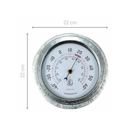 Thermomètre d'extérieur Nextime Lily ø22cm métal galvanisé 10