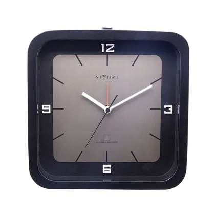 Horloge de table Nextime Square Alarm 20x20x6cm noir