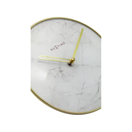 Horloge de table Nextime Marbre ø20cm verre/métal blanc 5