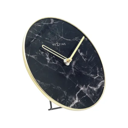 Horloge de table Nextime Table Marbre ø20cm verre noir 2