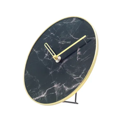 Horloge de table Nextime Table Marbre ø20cm verre noir 3