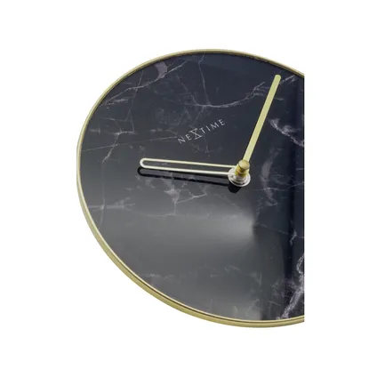 Horloge de table Nextime Table Marbre ø20cm verre noir 4