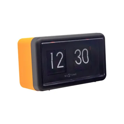 Horloge de table flip Nextime 18x10x7cm orange/noir 2