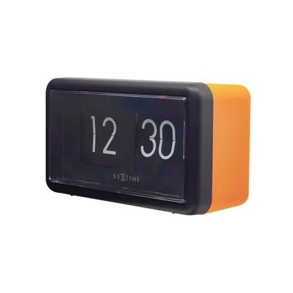 Horloge de table flip Nextime 18x10x7cm orange/noir 3