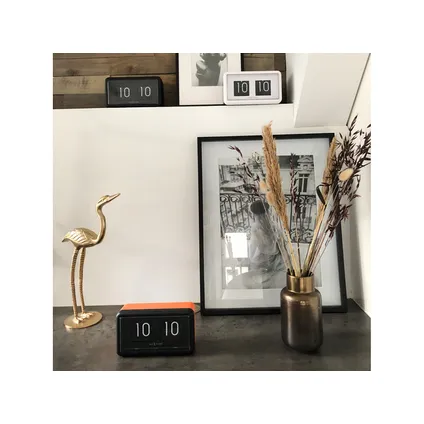 Horloge de table flip Nextime 18x10x7cm orange/noir 9