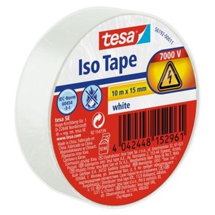 Ruban d'isolation Tesa Iso Tape PVC blanc 10mx15mm