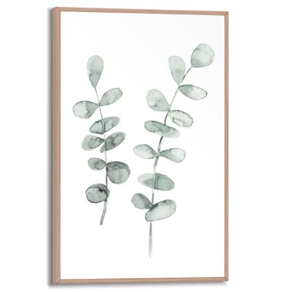 Schilderij Eucalyptus Botanisch - Plant - Natuur - Bladeren - Slim Frame 20 x 30 cm MDF Groen
