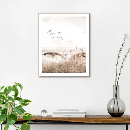 Schilderij Kraanvogels   Strand - Duinen - Vrijheid - Gras  - Slim Frame 40 x 50 cm MDF Zand                                                                                                                                                                                                                                                                                                                                                                                                                                                                                                                                                                                                                                                                                                                                                                                                                                                                                                                                                                                                                                                                                                                                                                                                                               2