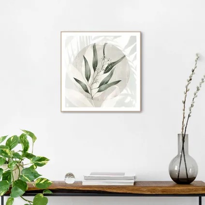 Schilderij Bladeren Botanisch - Natuur - Abstract - Schaduw - Zon  - Slim Frame 50 x 50 cm MDF Groen                                                                                                                                                                                                                                                                                                                                                                                                                                                                                                                                                                                                                                                                                                                                                                                                                                                                                                                                                                                                                                                                                                                                                                                                                       2