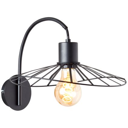 Brilliant wandlamp Leika mat zwart E27 52W