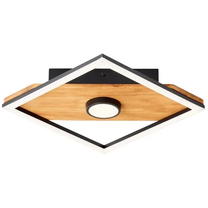 Brilliant plafondlamp Woodbridge zwart hout 17W 5