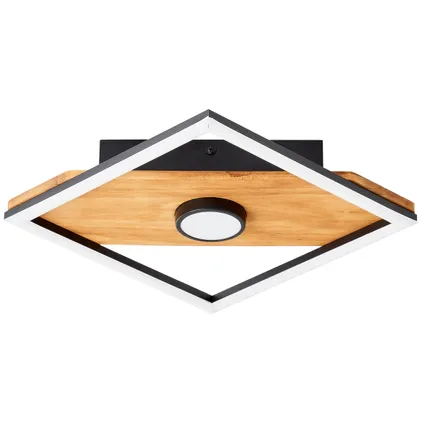 Brilliant plafondlamp Woodbridge zwart hout 17W 7