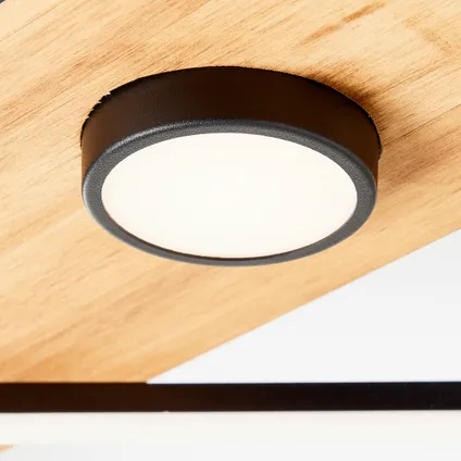 Brilliant plafondlamp Woodbridge zwart hout 17W 10