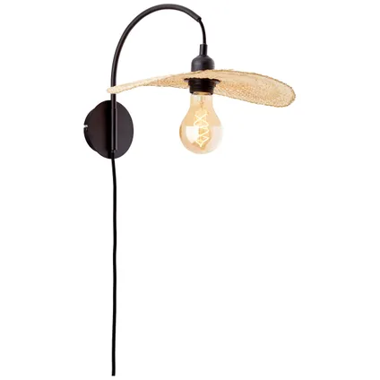 Brilliant wandlamp Jefter bamboe zwart E27 52W 4