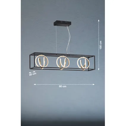 Fischer & Honsel hanglamp Gisi zwart 3x13W 3