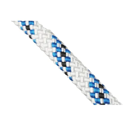 Corde polyester passat Mamutec tressage 32 fuseaux blanc-bleu 6mm/80m