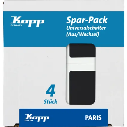 Interrupteur va-et-vient Kopp Paris noir mat 4 pièces 4