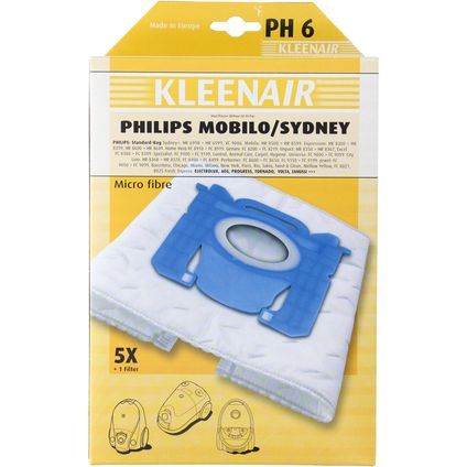 Kleenair stofzuigerzak Philips PH-6 5 stuks