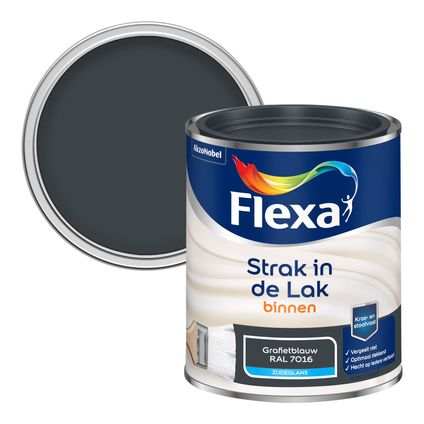 Flexa Strak in de Lak zijdeglans grafietblauw/RAL7016 750ml