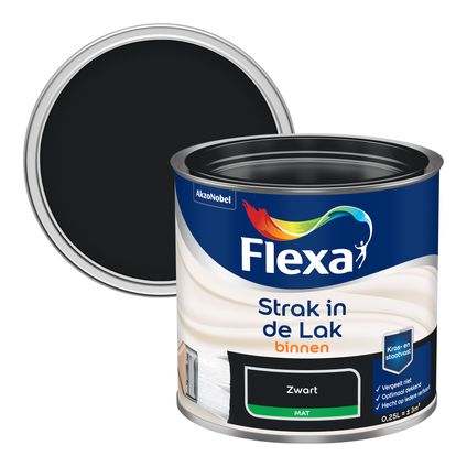 Flexa Strak in de Lak mat zwart 0,25L