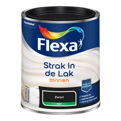 Flexa Strak in de Lak mat zwart 0,75L 3