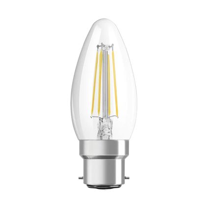Osram Classic LED B22d Bougie Filament Claire 4W 470lm - 827 Blanc Très Chaud | Équivalent 40W