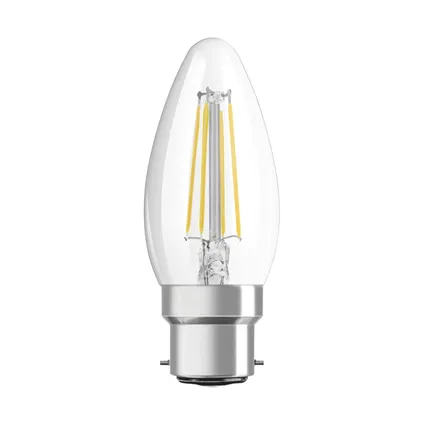 Osram Classic LED B22d Bougie Filament Claire 4W 470lm - 827 Blanc Très Chaud | Équivalent 40W 2