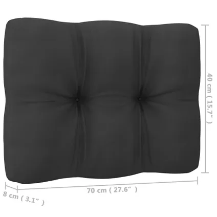 vidaXL 2-delige Loungeset met kussens massief grenenhout zwart 10
