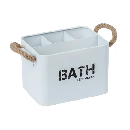 WENKO Boîte de bain Barcelona avec couvercle Gris, plastique spécial, absolument incassable 4