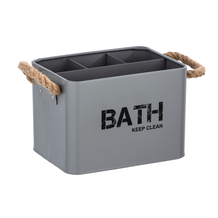 Boîte de rangement Wenko Gara pour salle de bain avec 4 compartiments gris