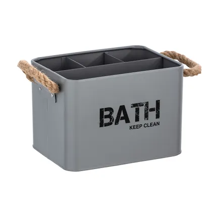 Boîte de rangement Wenko Gara pour salle de bain avec 4 compartiments gris