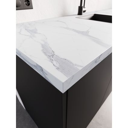 Plan de travail Sencys 304x64x3,8cm marbre blanc mat