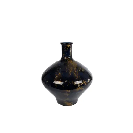 Vase noir/verre doré 37x37x46cm