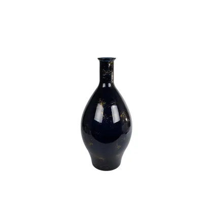 Vase noir/verre doré 28x28x60cm