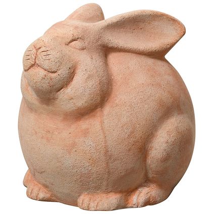 Deroma konijn beeldje terracotta 17,5x15x15cm