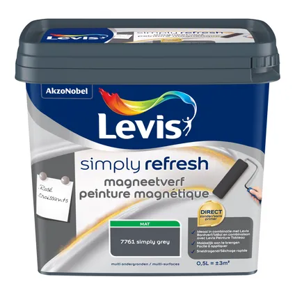 Peinture magnétique Levis Simply Refresh gris mat 500ml 2