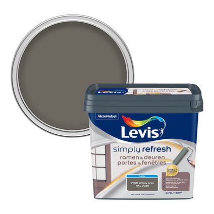 Peinture Portes & Fenêtres Levis Simply Refresh gris satin 750ml