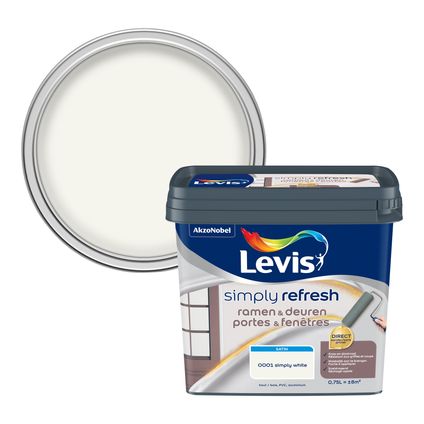 Peinture Portes & Fenêtres Levis Simply Refresh blanc satin 750ml