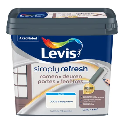 Levis Verf Deuren & Ramen Simply Refresh satijnwit 750ml 2