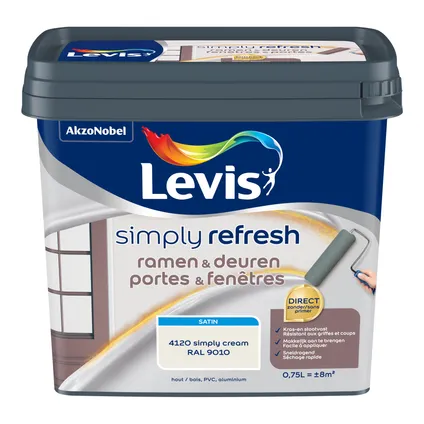 Peinture Portes & Fenêtres Levis Simply Refresh crème satin 750ml 2