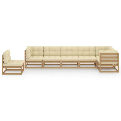 VidaXL 7-delige hoekbank loungeset met kussens massief grenenhout 2