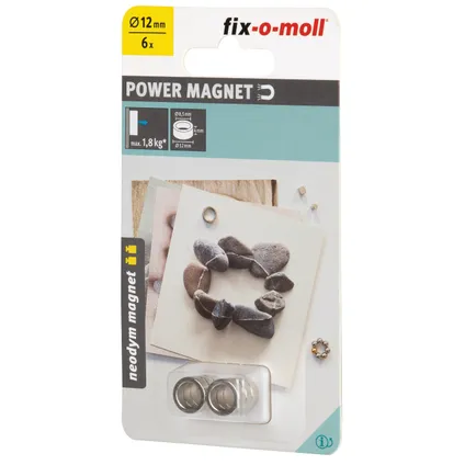Fix-O-Moll magneet ring Neodym zilver 8,5x12mm 6 stuks 4