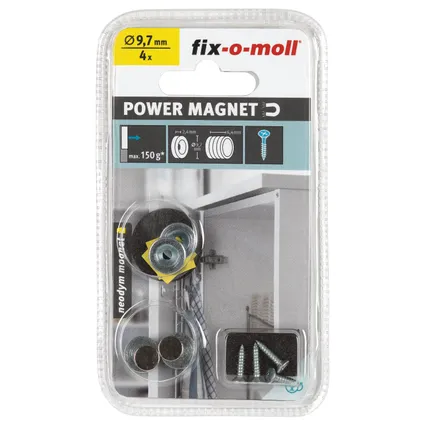 Fix-O-Moll magneet inboorsnapper Neodym 9,7mm 4 sets 2